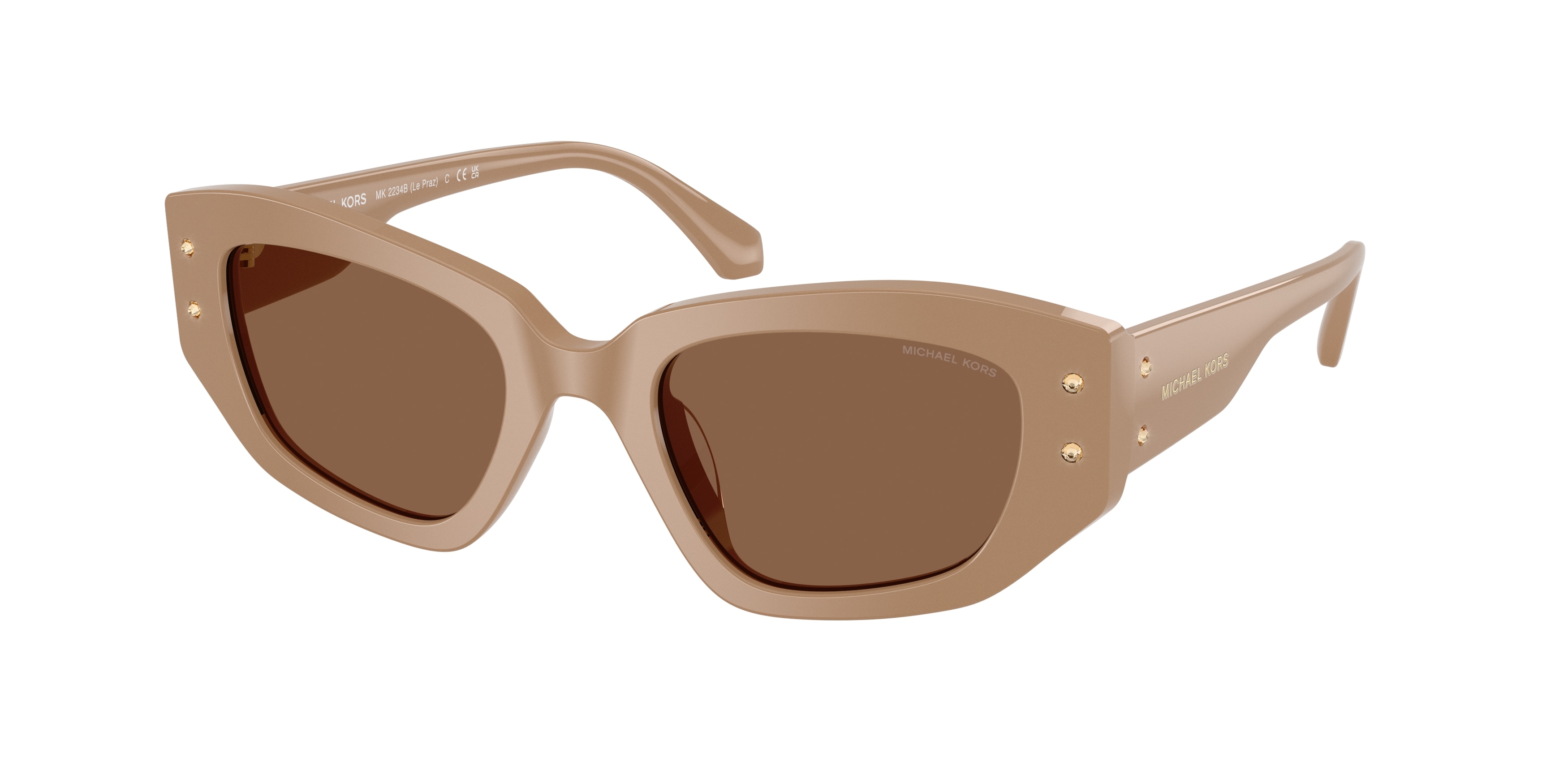 Michael Kors Damen MK2234B Le Praz 355573 Sonnenbrillen Acetat Braun Braun Geometrisch Normal-image